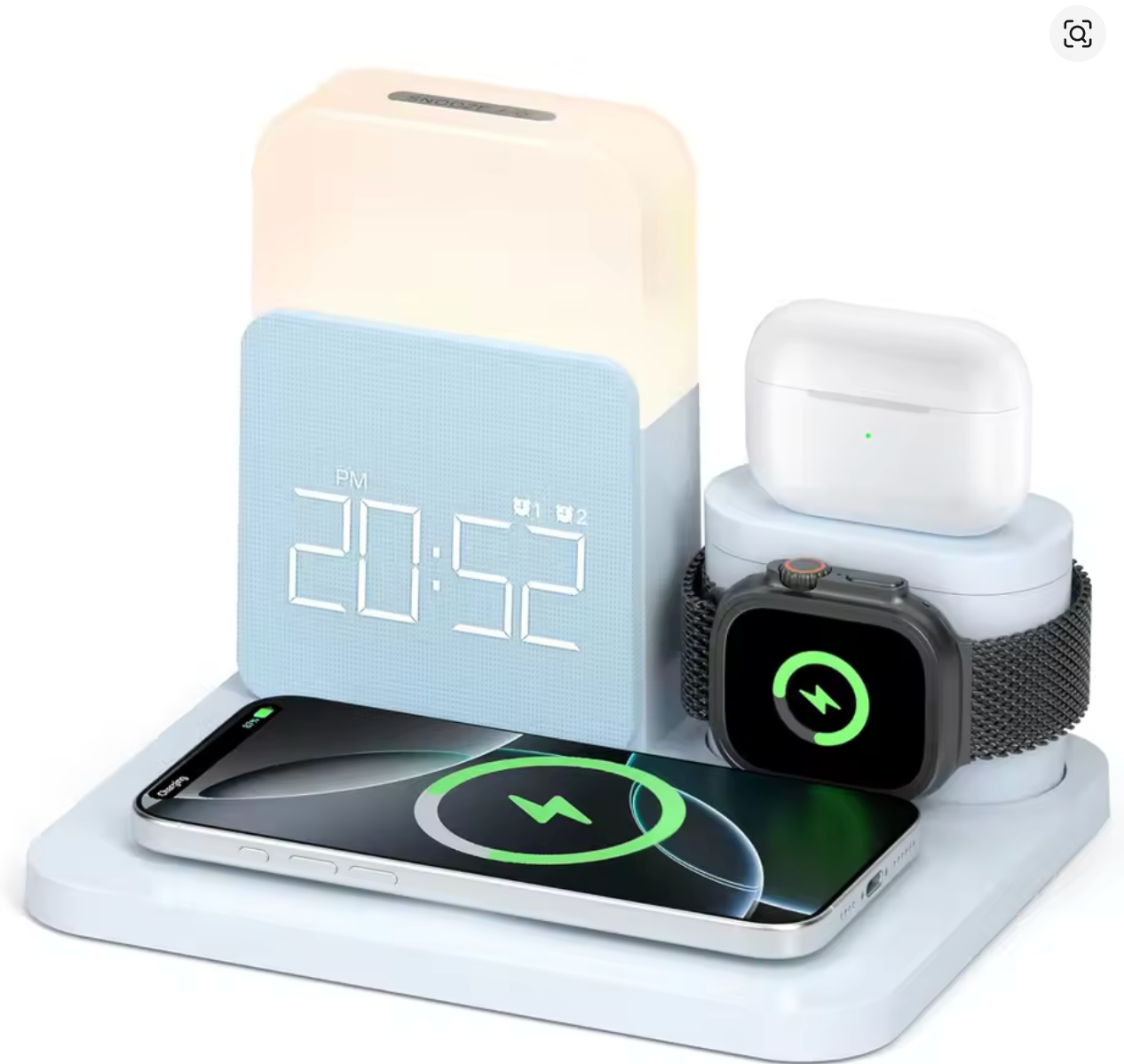 Chargeur de réveil MagSafe 7 en 1 + veilleuse
