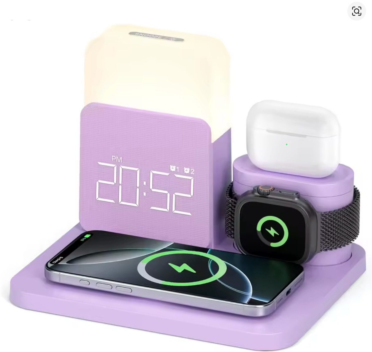 Chargeur de réveil MagSafe 7 en 1 + veilleuse